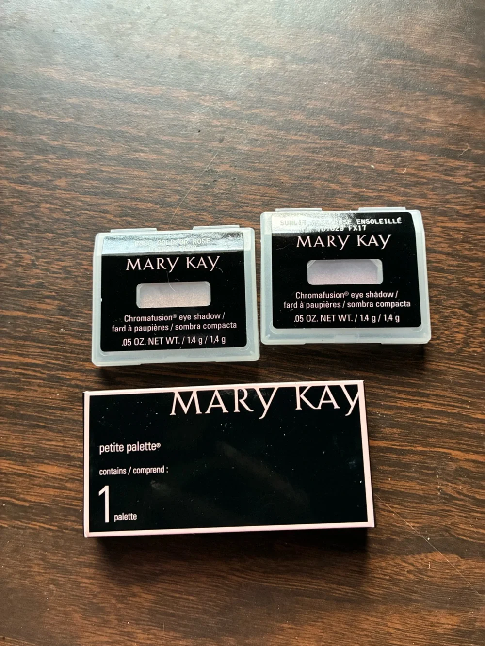 Mary Kay Shimmer Eyeshadow Singles and Petite Palette — Rose Gold & Sunlit Rose